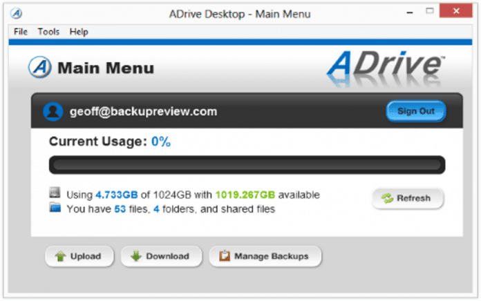 adrive-online-backup review