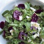 Watercress with beets and feta