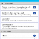 Advanced Call Recorder settings