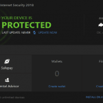 Bitdefender Internet Security 2018 dashboard