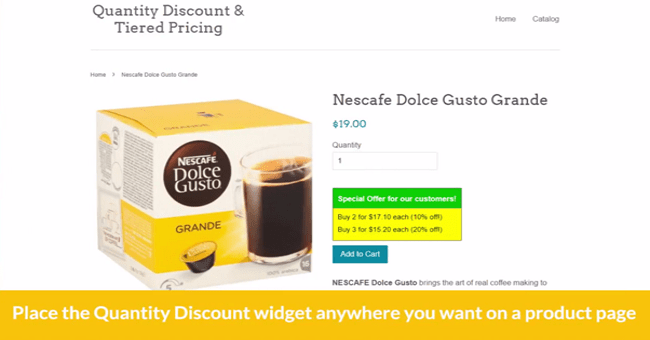 Quantity Discount Tiered Pricing Shopify App Combinations