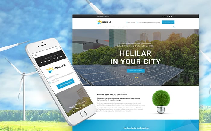 Helilar - Solar & Renewable Energy WordPress Theme 