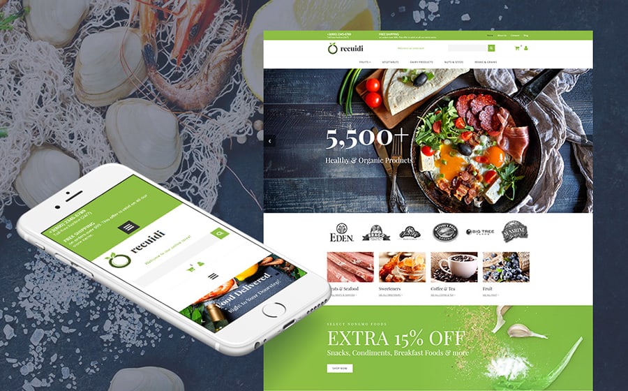 Grocery Store Responsive MotoCMS Ecommerce Template