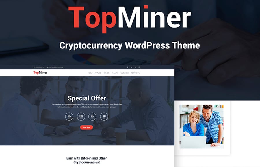 TopMiner - Cryptocurrency WordPress Theme