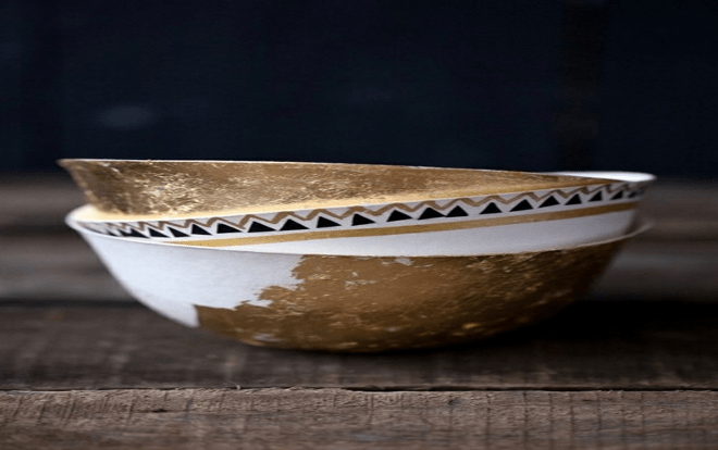 Gold-accent pottery,