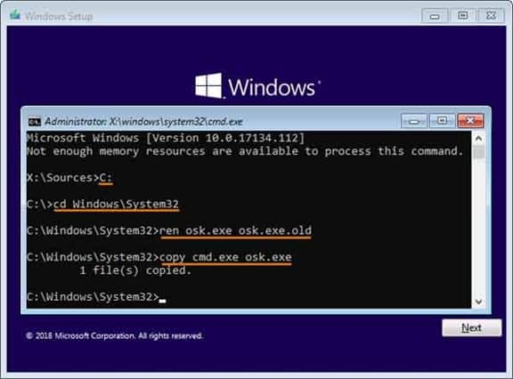 Reset Forgotten Windows 10 Password Command Prompt