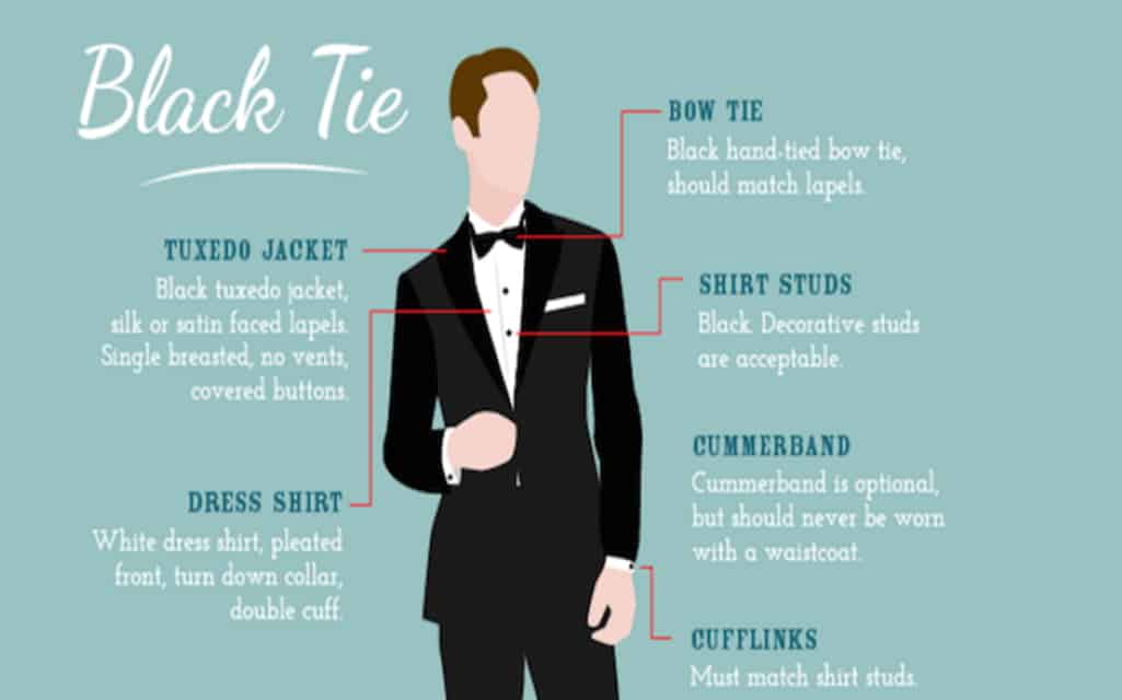 smart black tie dress code
