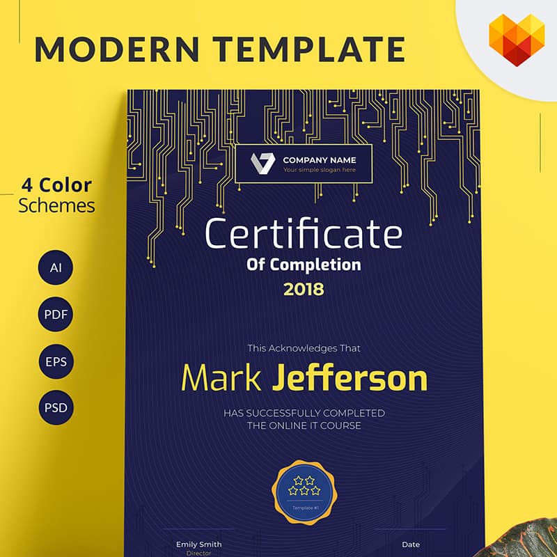 Certificate of Completion Certificate Template