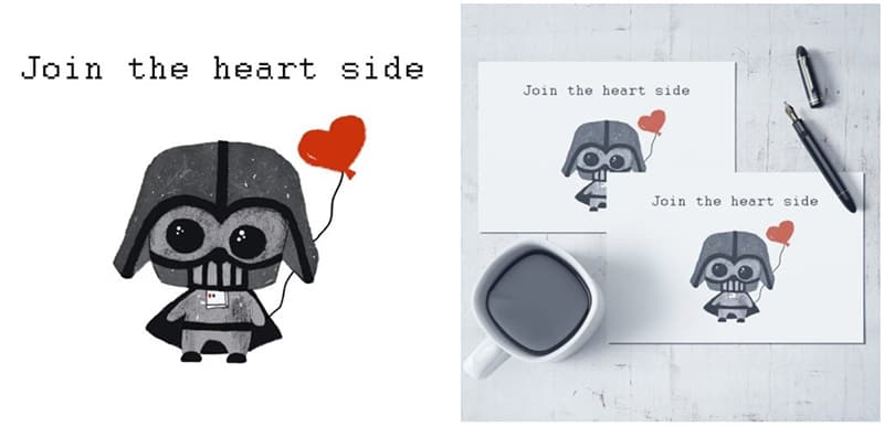 PRINTABLE Darth Vader Valentine card [Star Wars]