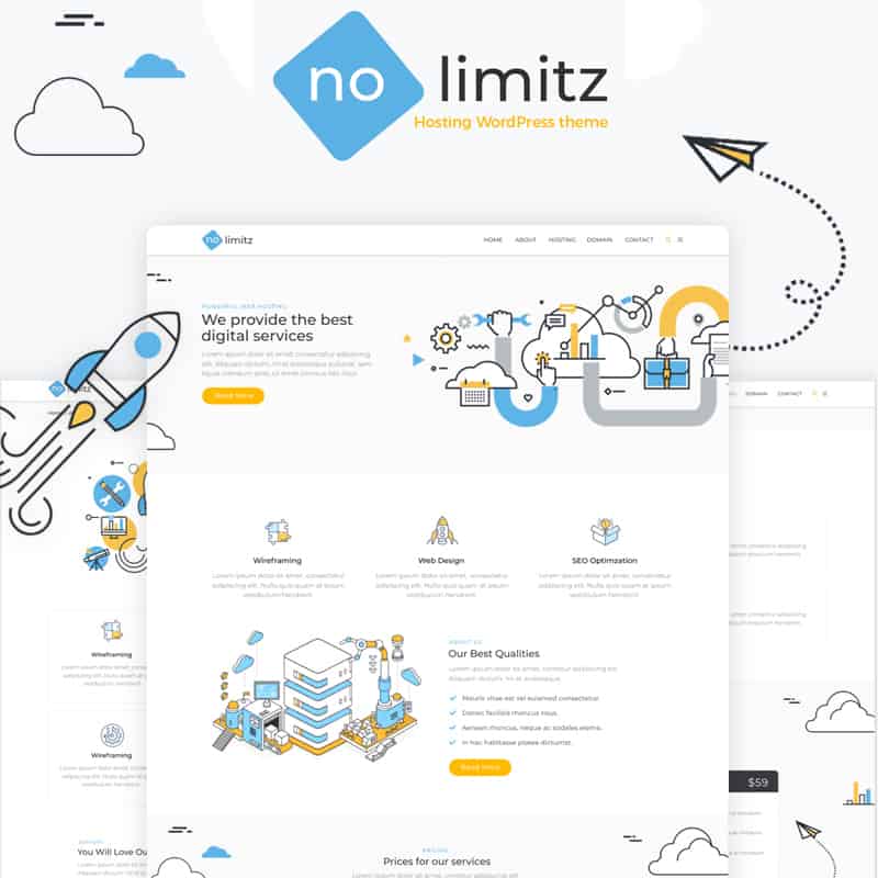 NoLimitz - Hosting Elementor WordPress Theme