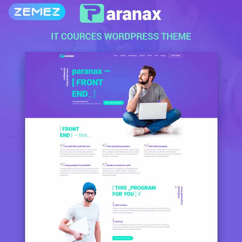 Paranax - IT Courses Elementor WordPress Theme