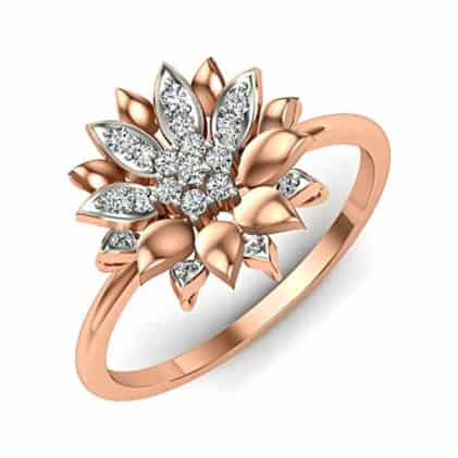 Studded Flower Diamond Ring
