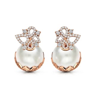 Varied Pear Diamond Front Back Earrings