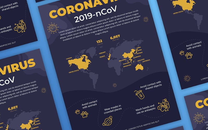 Free Stop Coronavirus Campaign Flyer Corporate Identity Template