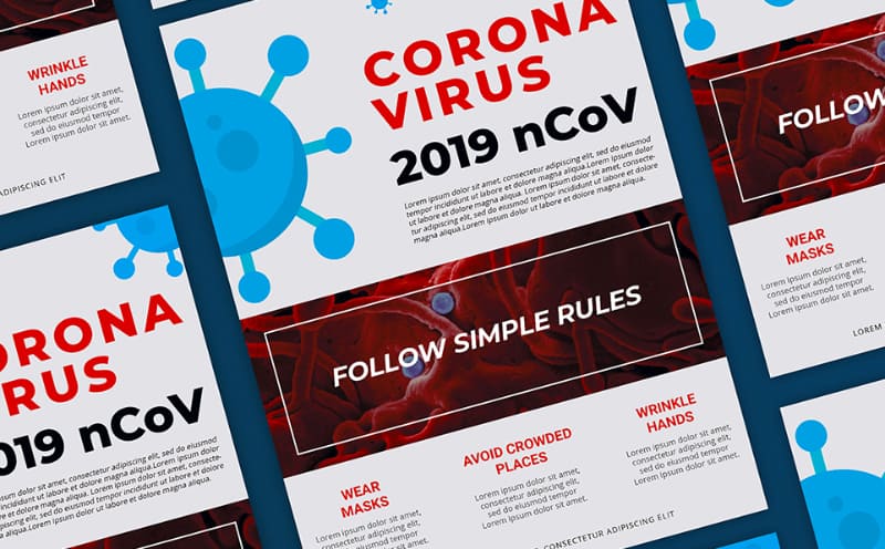 Free Coronavirus Alert Flyer Corporate Identity Template
