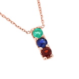 3 Stone Gemstone Necklace