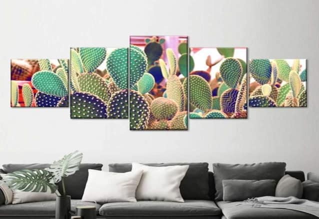Colorful cacti painting