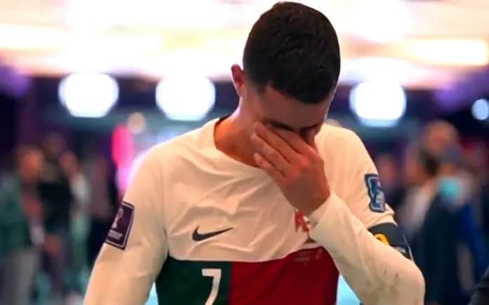 Ronaldo burst into tears after Portugal lost to Morocco