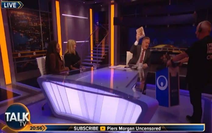 A famous British broadcaster throws Harry's book in the trash