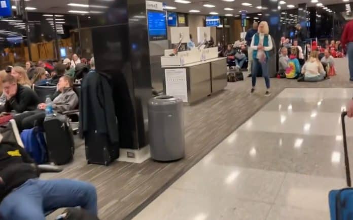 Video shows chaos inside US airports