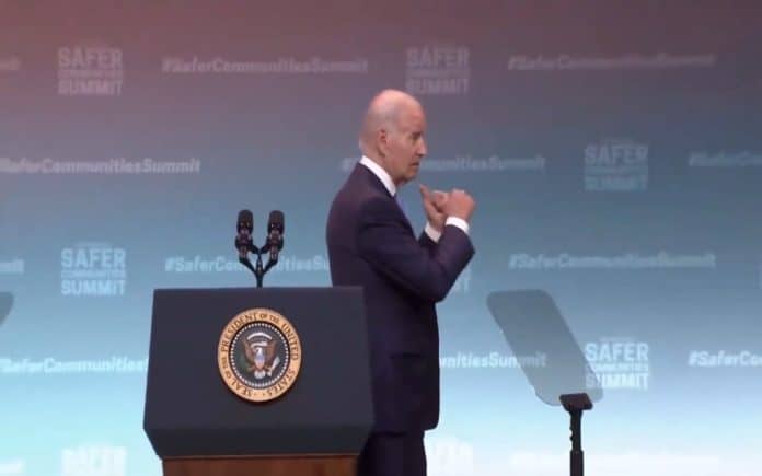 Biden ending his speech on weapons
